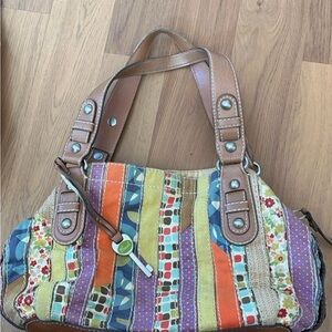 Fossil Colorful Striped Shoulder Bag